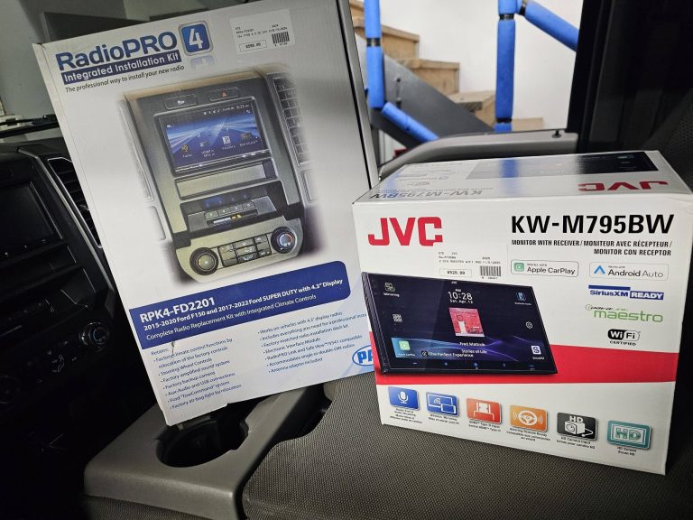 JVC touchscreen car stereo with Apple CarPlay and Android Auto at D&B Sales